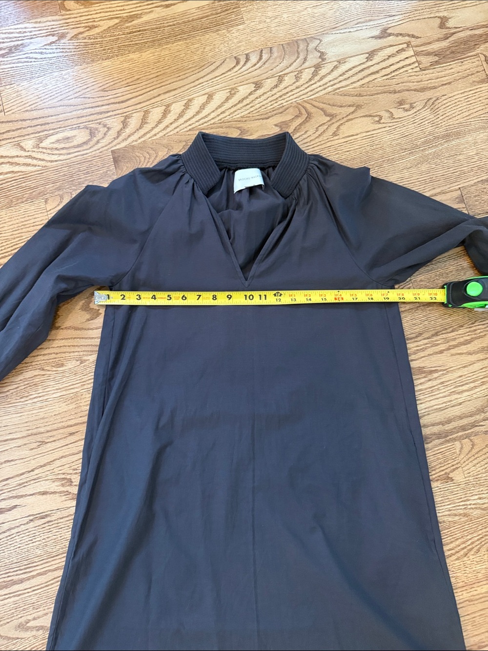 Brochu Walker Size S Charcoal Polyester Blend Long Sleeve Rouched AMAIA Dress - Picture 11 of 14
